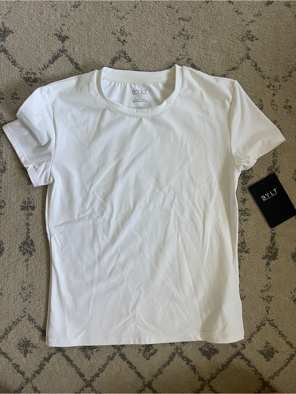 BYLT Basics White Short Sleeve Crewneck Tee